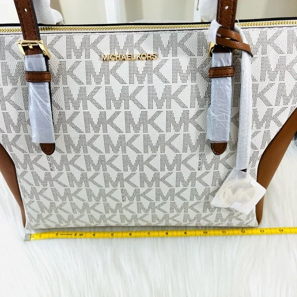 Michael Kors Coraline Large Logo and Leather Tote Bag - Picture 11 of 13